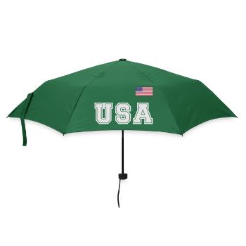 TEAM USA amerikanische Flagge Fahne über Schrift - Regenschirm (klein) - Flaschengrün - Vorne