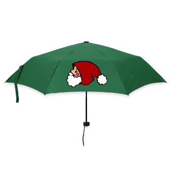 süßer Weihnachtsmann, Nikolaus minimalistisch - Regenschirm (klein) - Flaschengrün - Vorne