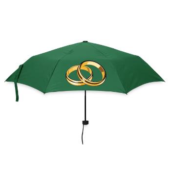 Eheringe Symbol Hochzeit - Regenschirm (klein) - Flaschengrün - Vorne