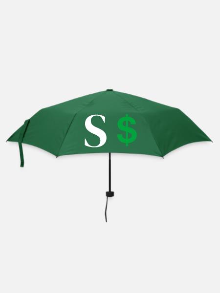 Buchstabe s Dollar - Regenschirm (klein) - Flaschengrün