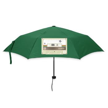 Retro Kassette MixTape - Regenschirm (klein) - Flaschengrün - Vorne