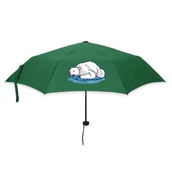 Toter Eisbär auf einer Eisscholle Rip Klimawandel - Regenschirm (klein) - Flaschengrün - Vorne