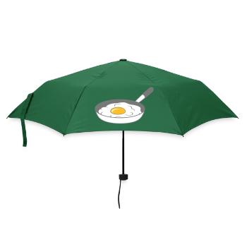 bratpfanne spiegelei kochen braten essen ei eigelb - Regenschirm (klein) - Flaschengrün - Vorne