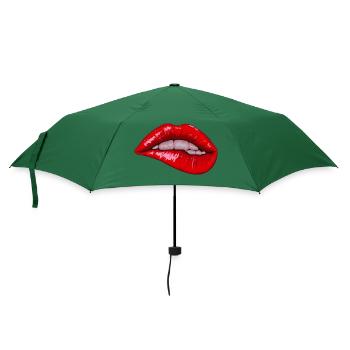 sexy Lippen - Regenschirm (klein) - Flaschengrün - Vorne