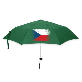 Tschechien Tschechische Flagge Vintage - Regenschirm (klein) - Flaschengrün - Vorne