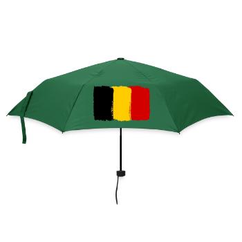 Belgien Flagge used look - Regenschirm (klein) - Flaschengrün - Vorne