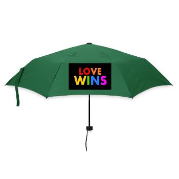 Love wins - Regenschirm (klein) - Flaschengrün - Vorne