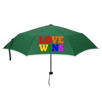 Love wins - Regenschirm (klein) - Flaschengrün - Vorne