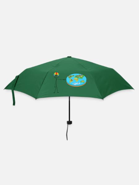 Flacherde / Flatearth - Regenschirm (klein) - Flaschengrün