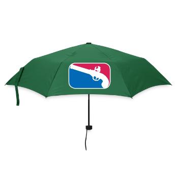 Piraten Revolver Pistole lustiges Geschenk - Regenschirm (klein) - Flaschengrün - Vorne