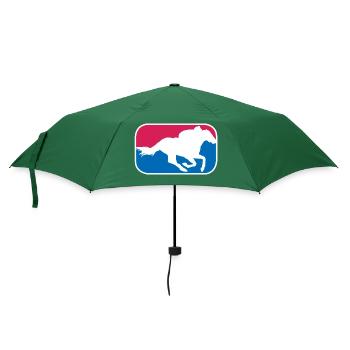 Rennpferd reiten Reitsport Pferde lustige Geschenk - Regenschirm (klein) - Flaschengrün - Vorne
