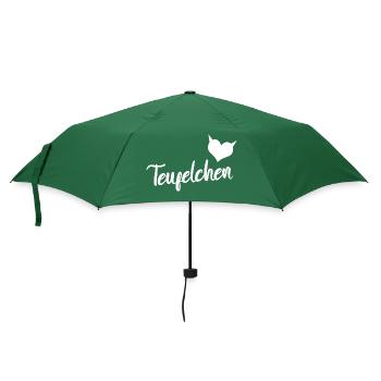 Teufelchen mit Herz Devil - Regenschirm (klein) - Flaschengrün - Vorne