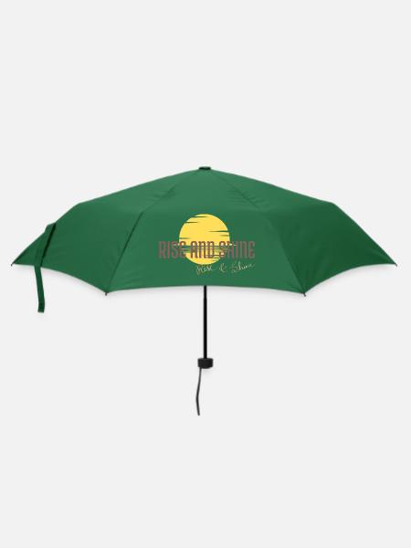 Raus aus den Federn - Regenschirm (klein) - Flaschengrün