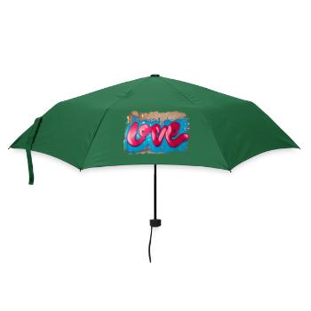 Graffiti Love - Regenschirm (klein) - Flaschengrün - Vorne