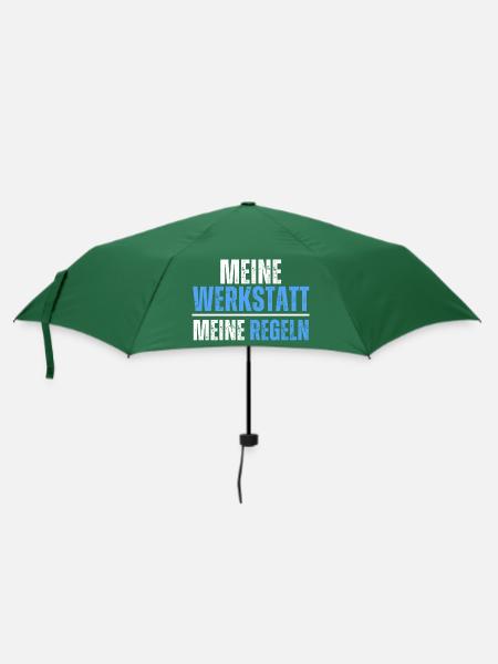 Meine Werkstatt, meine Regeln. Handwerker Spruch - Regenschirm (klein) - Flaschengrün