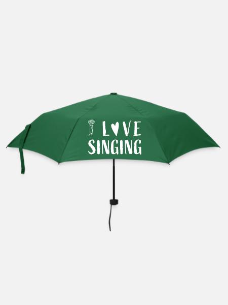 I love singing - Mikrofon Sänger Sängerin - Regenschirm (klein) - Flaschengrün