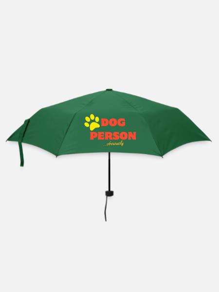 Dog Person - Regenschirm (klein) - Flaschengrün