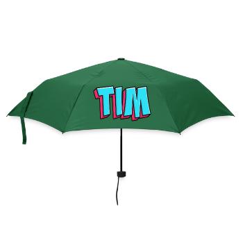 Namen Motiv: Tim - Regenschirm (klein) - Flaschengrün - Vorne