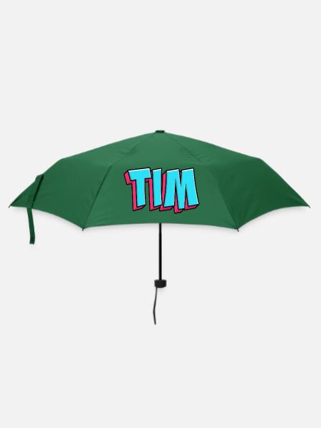 Namen Motiv: Tim - Regenschirm (klein) - Flaschengrün