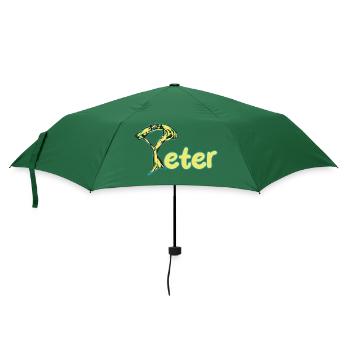 Peter kunstvoller gelberText - Regenschirm (klein) - Flaschengrün - Vorne