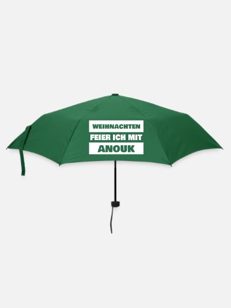 Geschenk für Anouk - Regenschirm (klein) - Flaschengrün