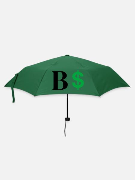 Buchstabe b Dollar - Regenschirm (klein) - Flaschengrün