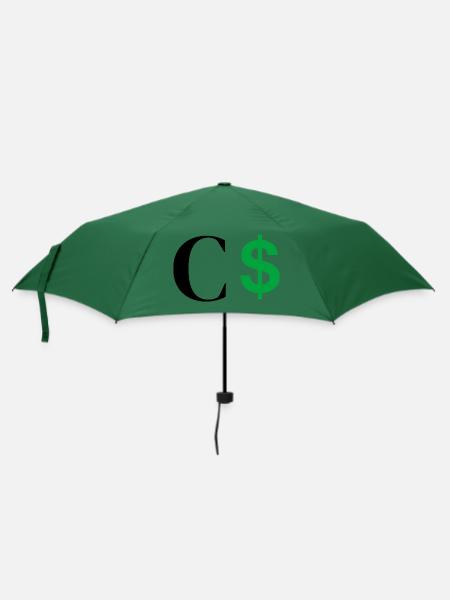 Buchstabe c Dollar - Regenschirm (klein) - Flaschengrün