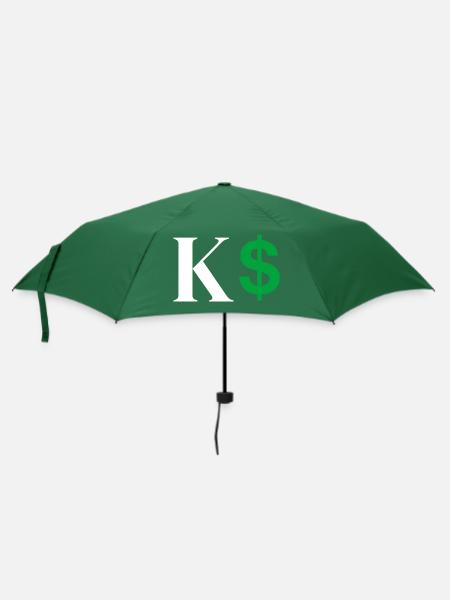 Buchstabe k Dollar - Regenschirm (klein) - Flaschengrün