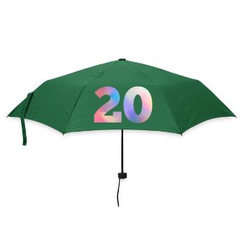 Bunte Zahl 20 - Regenschirm (klein) - Flaschengrün - Vorne