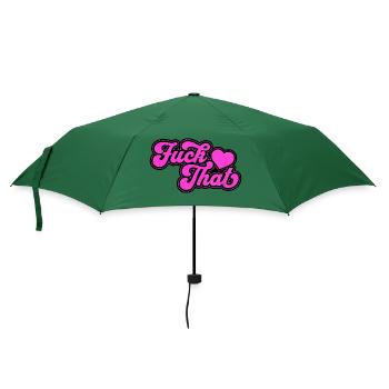 Fuck That, Retro-Stil, pink - Regenschirm (klein) - Flaschengrün - Vorne