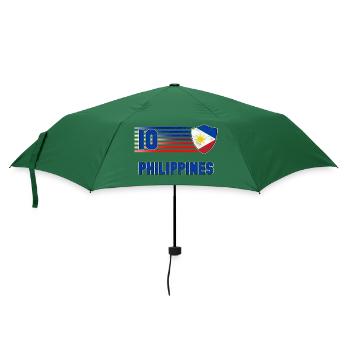 Philippinen Fußball Mannschaft - Regenschirm (klein) - Flaschengrün - Vorne