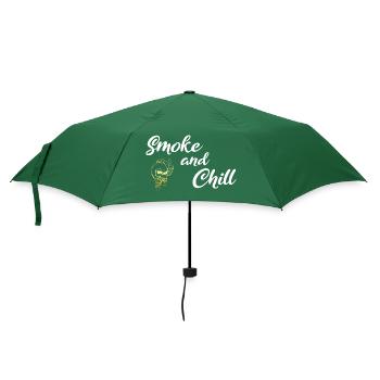 Smoke and Chill White - Regenschirm (klein) - Flaschengrün - Vorne