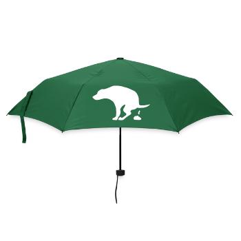 Hund der sein Geschäft macht - Regenschirm (klein) - Flaschengrün - Vorne