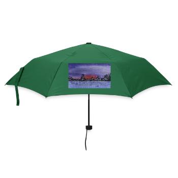 Lila Winter - Regenschirm (klein) - Flaschengrün - Vorne