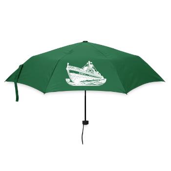 Schnittiges Hochseeschiff Kutter Schlepper - Regenschirm (klein) - Flaschengrün - Vorne