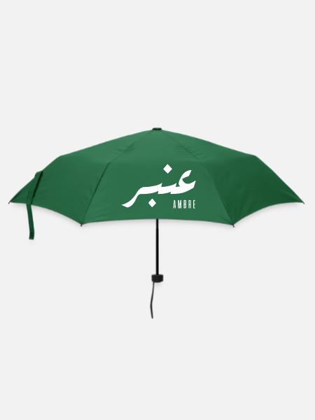 Bernsteinname auf Arabisch - Regenschirm (klein) - Flaschengrün