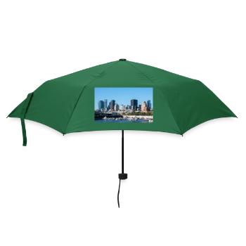 Panoramablick auf die Skyline von Montreal vom Hafen aus - Regenschirm (klein) - Flaschengrün - Vorne