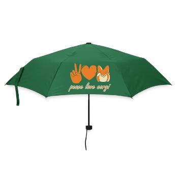 Cœur de paix et d'amour Corgi - Parapluie standard - vert bouteille - Devant
