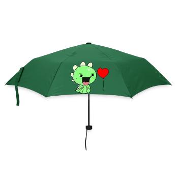 Schreihals Kind Kinder Baby Kleinkind Dino - Regenschirm (klein) - Flaschengrün - Vorne