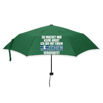 Du machst mir Keine Angst ich bin mit einem Griech - Regenschirm (klein) - Flaschengrün - Vorne