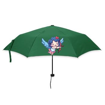 Engel Pfeil und Bogen Amor Valentinstag - Regenschirm (klein) - Flaschengrün - Vorne
