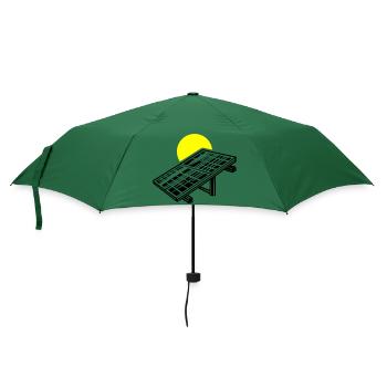 Solar Energie Panele - Regenschirm (klein) - Flaschengrün - Vorne