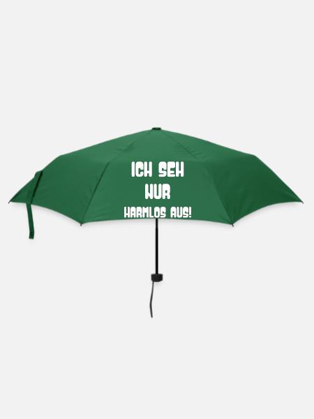 Ich seh nur harmlos aus! Witziger Spruch - Regenschirm (klein) - Flaschengrün