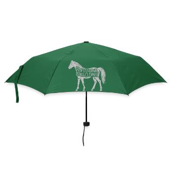 Lustiges Design für Stallpflegeprofis - Regenschirm (klein) - Flaschengrün - Vorne