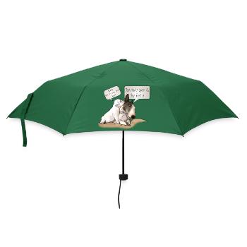"How to spell love" Bullterrier mit Welpe - Regenschirm (klein) - Flaschengrün - Vorne