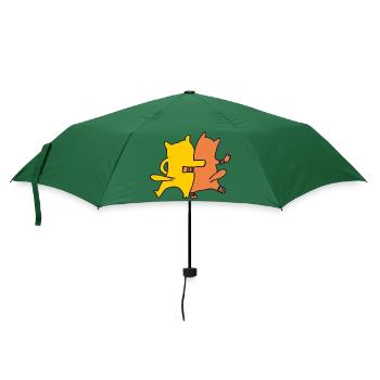 katzenfreunde gelb orangen - Regenschirm (klein) - Flaschengrün - Vorne