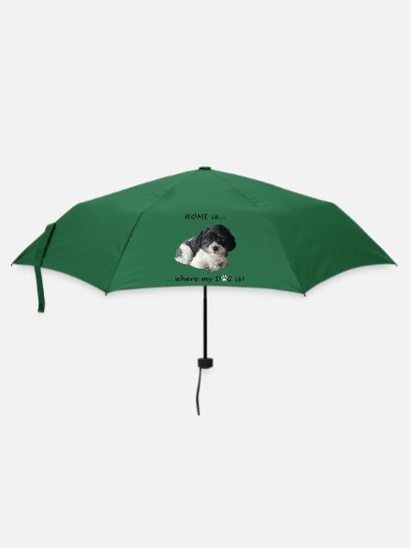 Home ist... where my dog is - Regenschirm (klein) - Flaschengrün