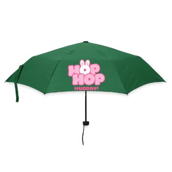 Hop Hop Hourra | Motif de la jolie phrase de lapin - Parapluie standard - vert bouteille - Devant
