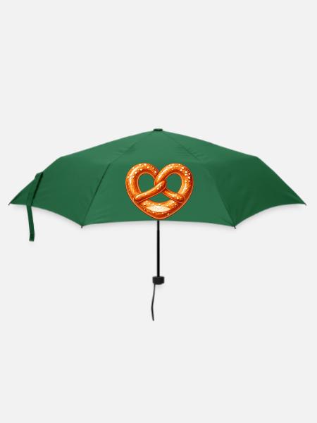 Brezel Herz Backen Bäcker Design - Regenschirm (klein) - Flaschengrün