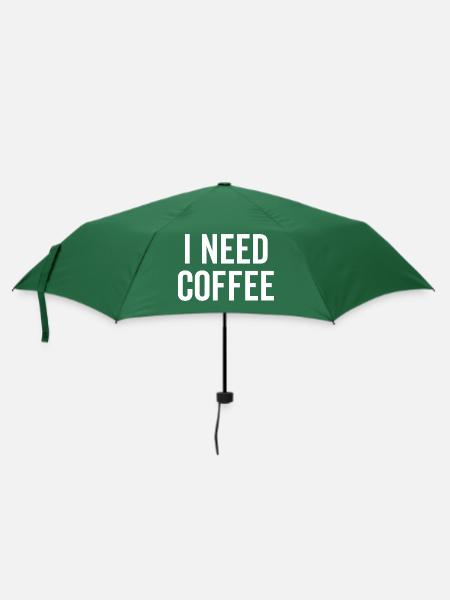 Ich brauche Kaffee - Regenschirm (klein) - Flaschengrün